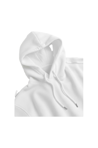 White hoodie on a white background