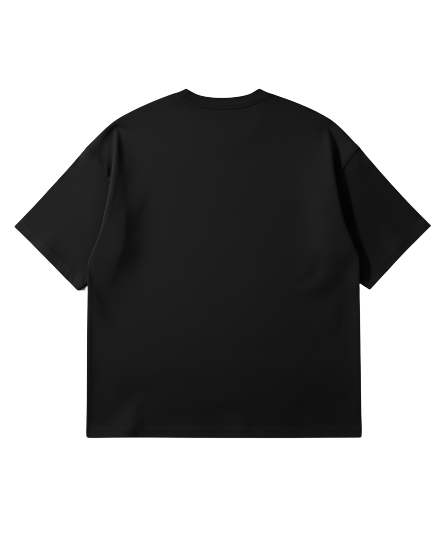 Black oversized French terry t-shirt on a white background